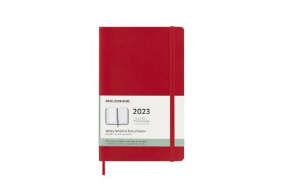 Moleskine 2023 12-Month Weekly Large Softcover Notebook: Scarlet Red