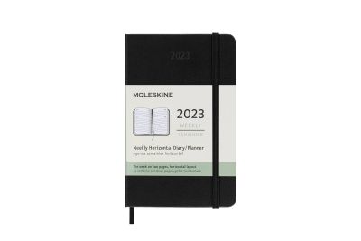 Moleskine 2023 12-Month Weekly Horizontal Pocket Hardcover Notebook: Black