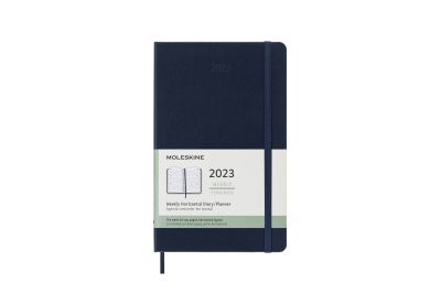 Moleskine 2023 12-Month Weekly Horizontal Large Hardcover Notebook: Sapphire Blue