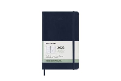 Moleskine 2023 12-Month Weekly Horizontal Large Softcover Notebook: Sapphire Blue