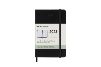 Moleskine 2023 12-Month Weekly Vertical Pocket Hardcover Notebook: Black