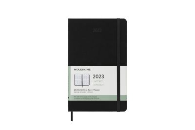 Moleskine 2023 12-Month Weekly Vertical Large Hardcover Notebook: Black