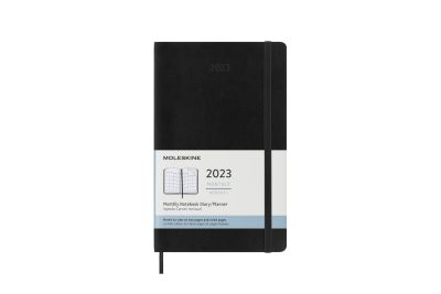 Moleskine 2023 12-Month Monthly Large Softcover Notebook: Black