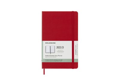 Moleskine 2023 18-Month Weekly Large Hardcover Notebook: Scarlet Red