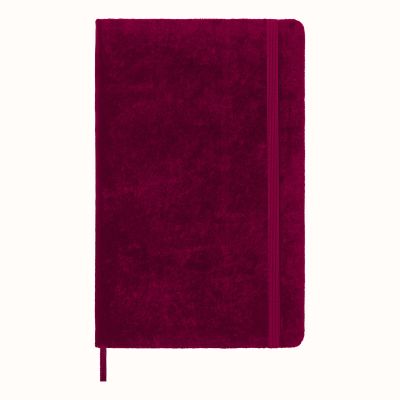 Moleskine Large Ruled Velvet Notebook in Box: Cyclamen Pink