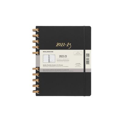 Moleskine 2023 12-Month Extra Extra Large Student Life Spiral Planner: Remake Midnight