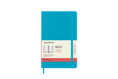 Moleskine 2023 18-Month Daily Large Hardcover Notebook: Manganese Blue