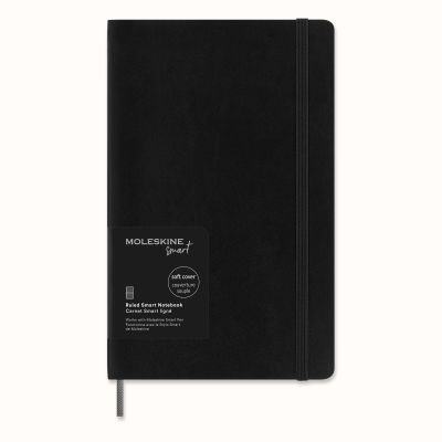 Moleskine Large Ruled Softcover Smart Notebook: Black