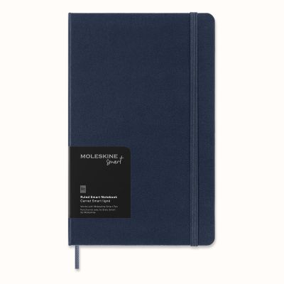 Moleskine Large Ruled Hardcover Smart Notebook: Sapphire Blue