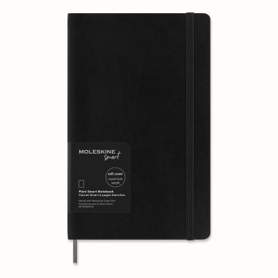 Moleskine Large Plain Softcover Smart Notebook: Black