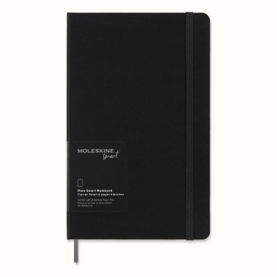 Moleskine Large Plain Hardcover Smart Notebook: Black