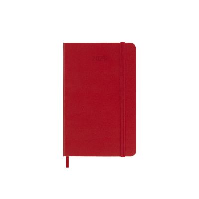 Moleskine 2025 12-Month Daily Pocket Hardcover Notebook: Scarlet Red