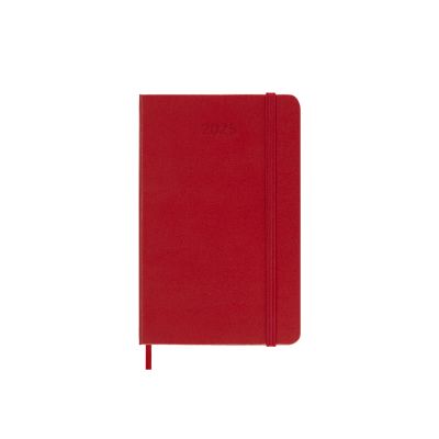 Moleskine 2025 12-Month Weekly Pocket Hardcover Notebook: Scarlet Red