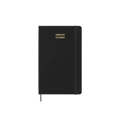 Moleskine Undated Weekly Large Hardcover Notebook: Black with Gold Debossing