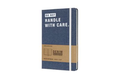 Moleskine Denim Notebook Limited Collection 'do Not Handle With Care' Large Ruled Notebook Hard
