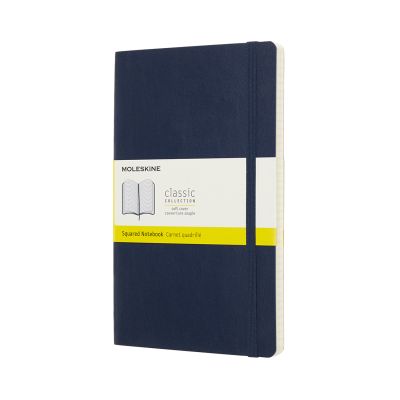 Moleskine Sapphire Blue Large Squared Notebook Soft