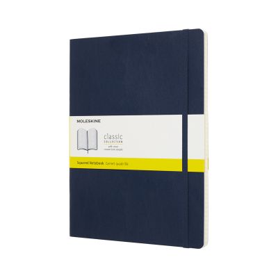 Moleskine Sapphire Blue Notebook Extra Large Squared Soft