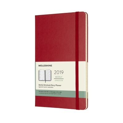 2019 Moleskine Notebook Scarlet Red Large Weekly 12-month Diary Hard
