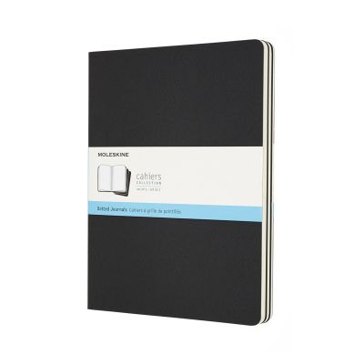 Set Of 3 Moleskine Extra Large Dotted Cahier Journals: Black