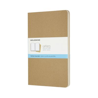 Set Of 3 Moleskine Large Dotted Cahier Journals: Kraft Brown