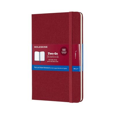 Two-Go Notebook Medium Ruled/Plain Cranberry Red