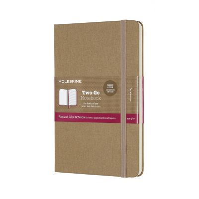 Two-Go Notebook Medium Ruled/Plain Kraft Brown