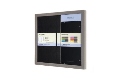 Moleskine Art Collection Sketching Kit - Large Hardcover Sketchbook and Coloured Pencils 12 Piece Set