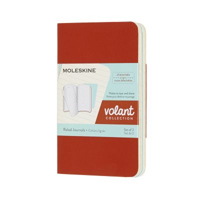 Volant Journals XS Ruled Coral Orange Aqua.Blue