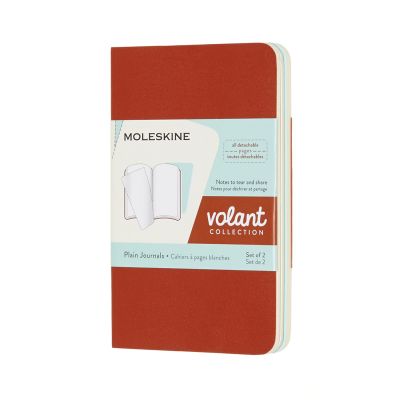 Volant Journals XS Plain Coral Orange Aqua.Blue