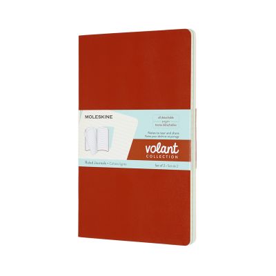 Volant Journals Large Ruled Coral Orange Aqua.Blue