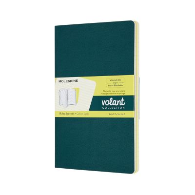 Volant Journals Large Ruled Pine.Green Lemon Yellow