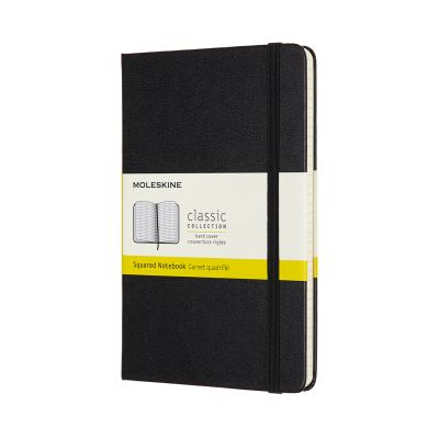 Moleskine Medium Squared Hardcover Notebook: Black