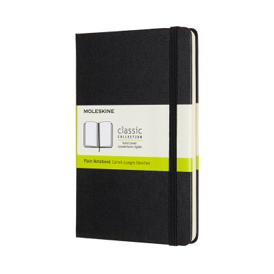 Moleskine Medium Plain Hardcover Notebook: Black