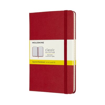 Moleskine Medium Squared Hardcover Notebook: Scarlet