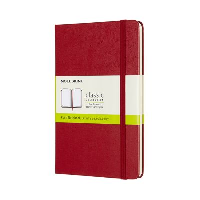 Moleskine Medium Plain Hardcover Notebook: Scarlet