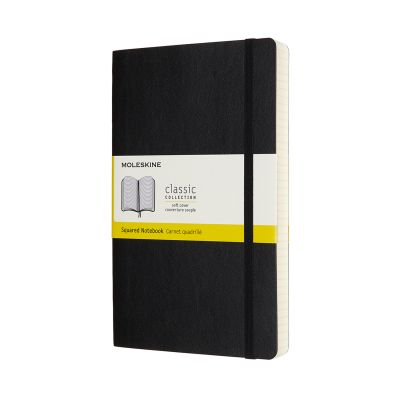 Moleskine Expanded Large Squared Softcover Notebook: Black