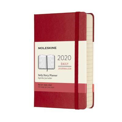 Moleskine 2020 12-Month Daily Pocket Hardcover Diary: Scarlet Red