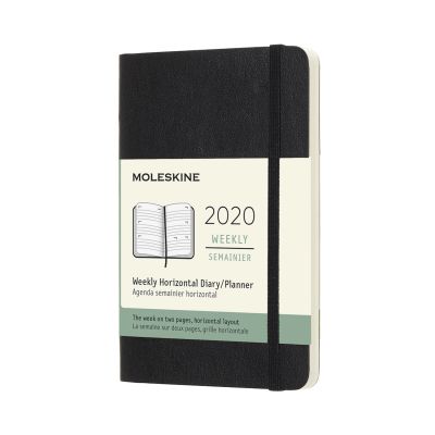 Moleskine 2020 12-Month Horizontal Pocket Weekly Softcover Diary: Black