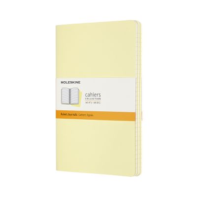 Set Of 3 Moleskine Large Ruled Cahier Journals: Tender Yellow