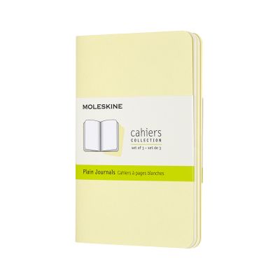 Set Of 3 Moleskine Pocket Plain Cahier Journals: Tender Yellow