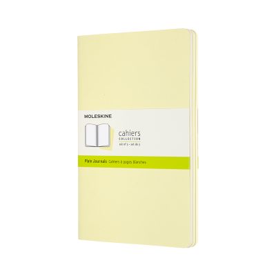 Set Of 3 Moleskine Large Plain Cahier Journals: Tender Yellow