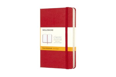 Moleskine Pocket Ruled Hardcover Notebook Scarlet Red