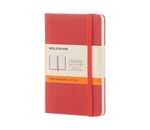 Moleskine Coral Orange Pocket Ruled Notebook Hard