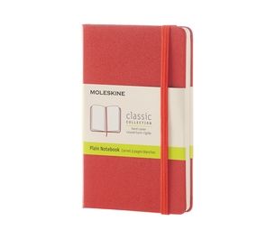 Moleskine Coral Orange Pocket Plain Notebook Hard