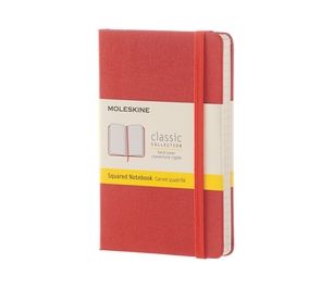Moleskine Coral Orange Pocket Squared Notebook Hard
