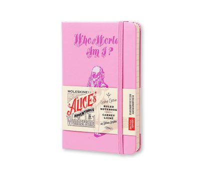 Moleskine Alice In Wonderland Limited Edition Pink Hard Ruled Pocket Notebook