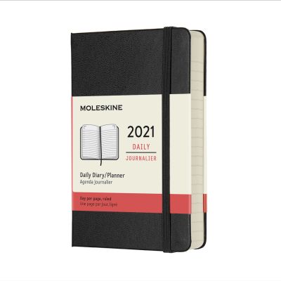 Moleskine 2021 12-Month Daily Pocket Hardcover Diary: Black