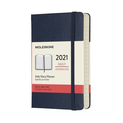 Moleskine 2021 12-Month Daily Pocket Hardcover Diary: Sapphire Blue