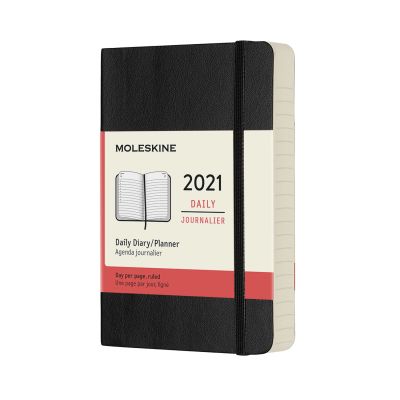 Moleskine 2021 12-Month Daily Pocket Softcover Diary: Black