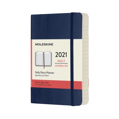 Moleskine 2021 12-Month Daily Pocket Softcover Diary: Sapphire Blue